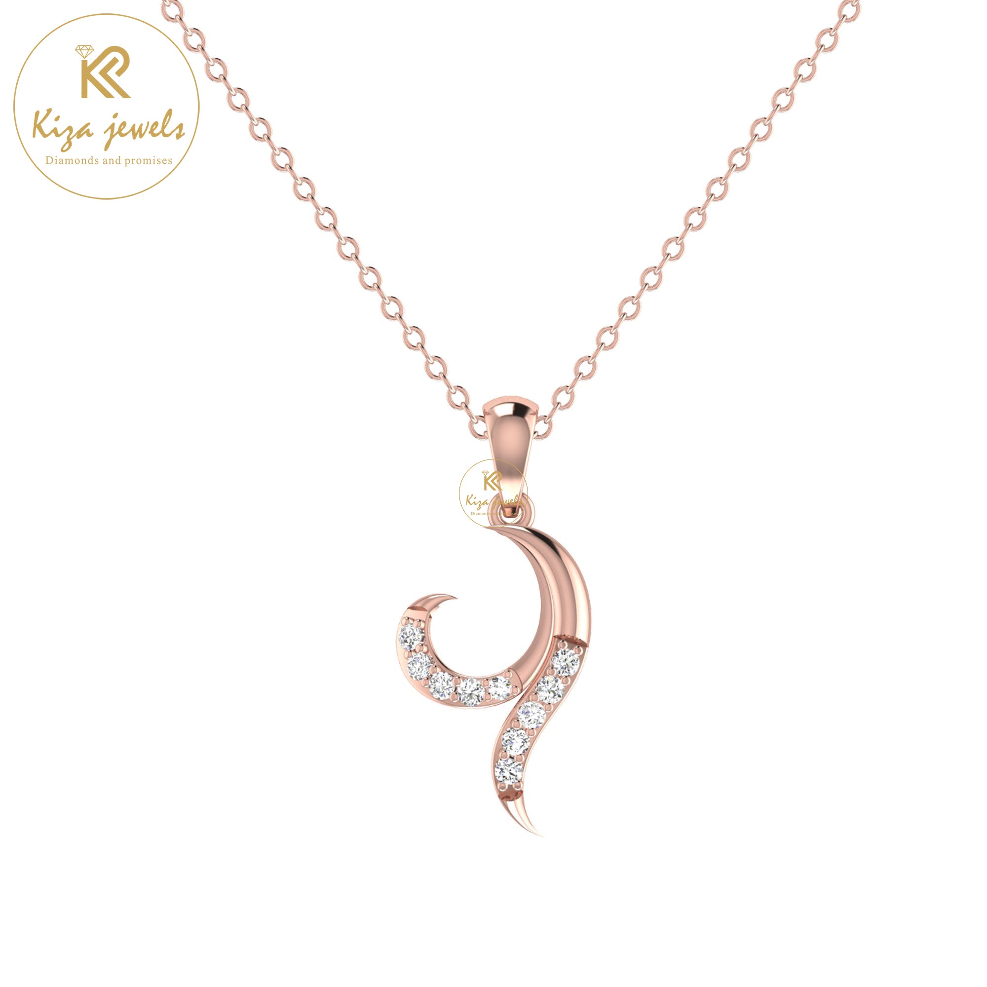 0.11 TDW Round Cut Diamond Custom Pendant With Chain