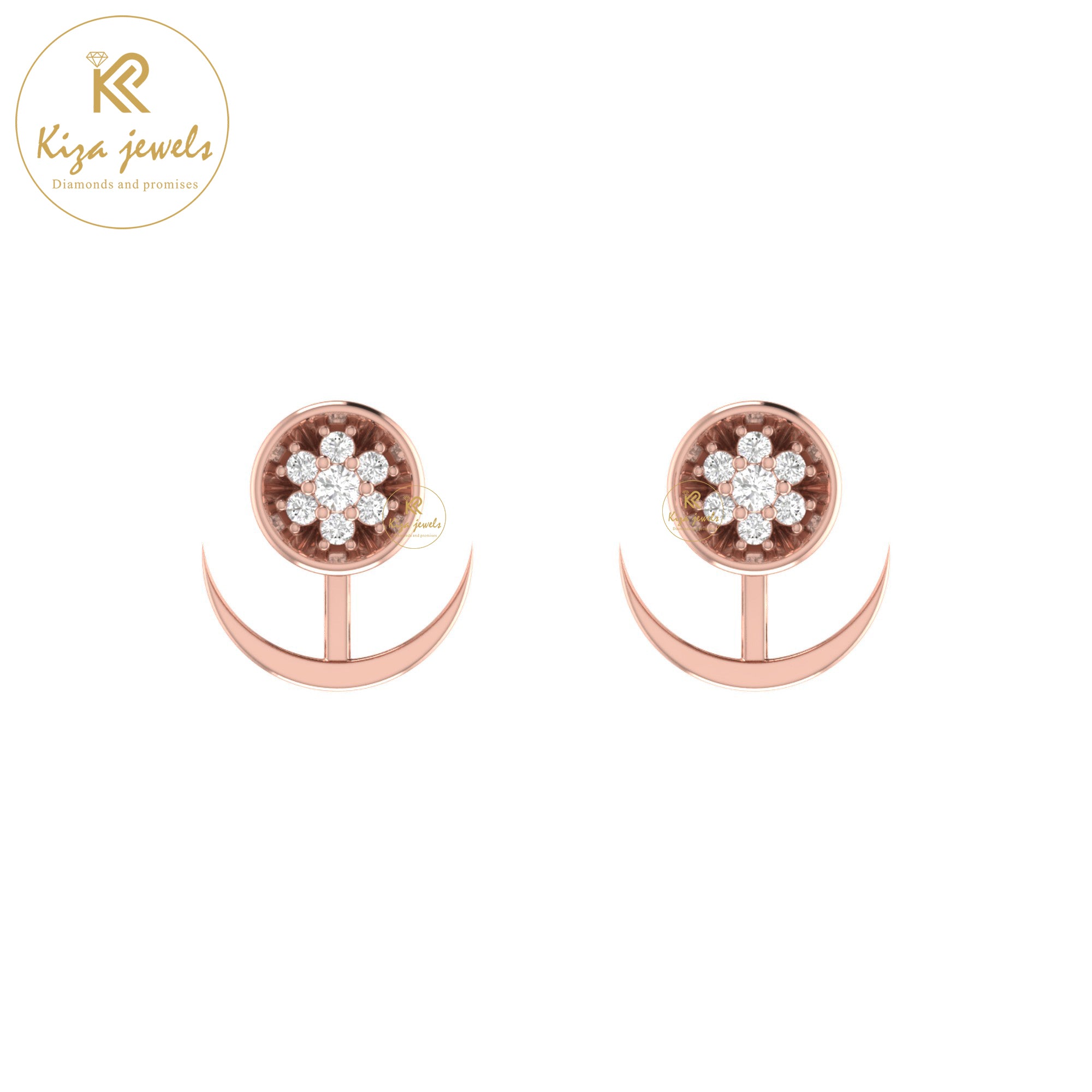 0.11 TDW Round Cut Diamond Women's Stud Earring