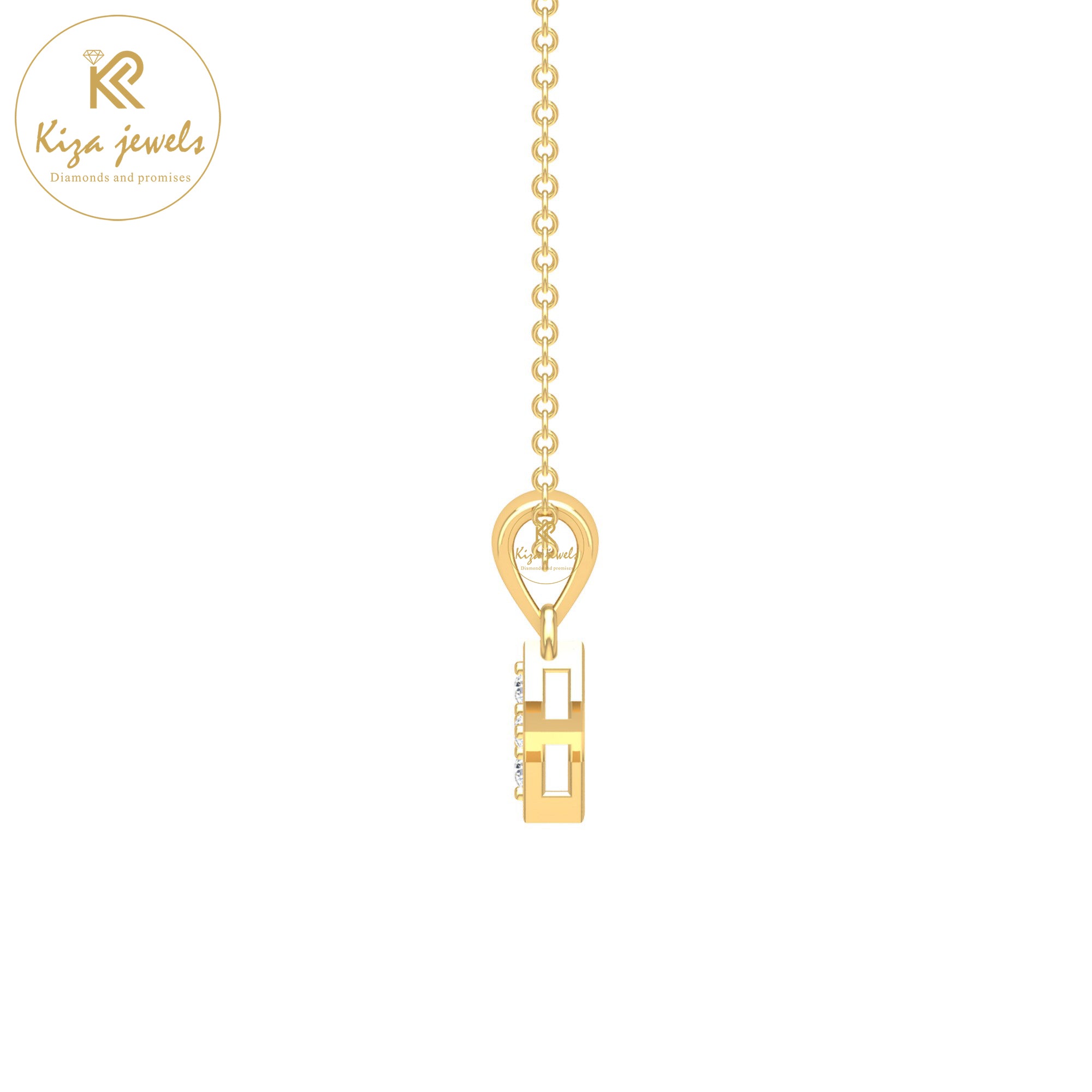 0.08 TDW Round Cut Diamond Custom Pendant With Chain