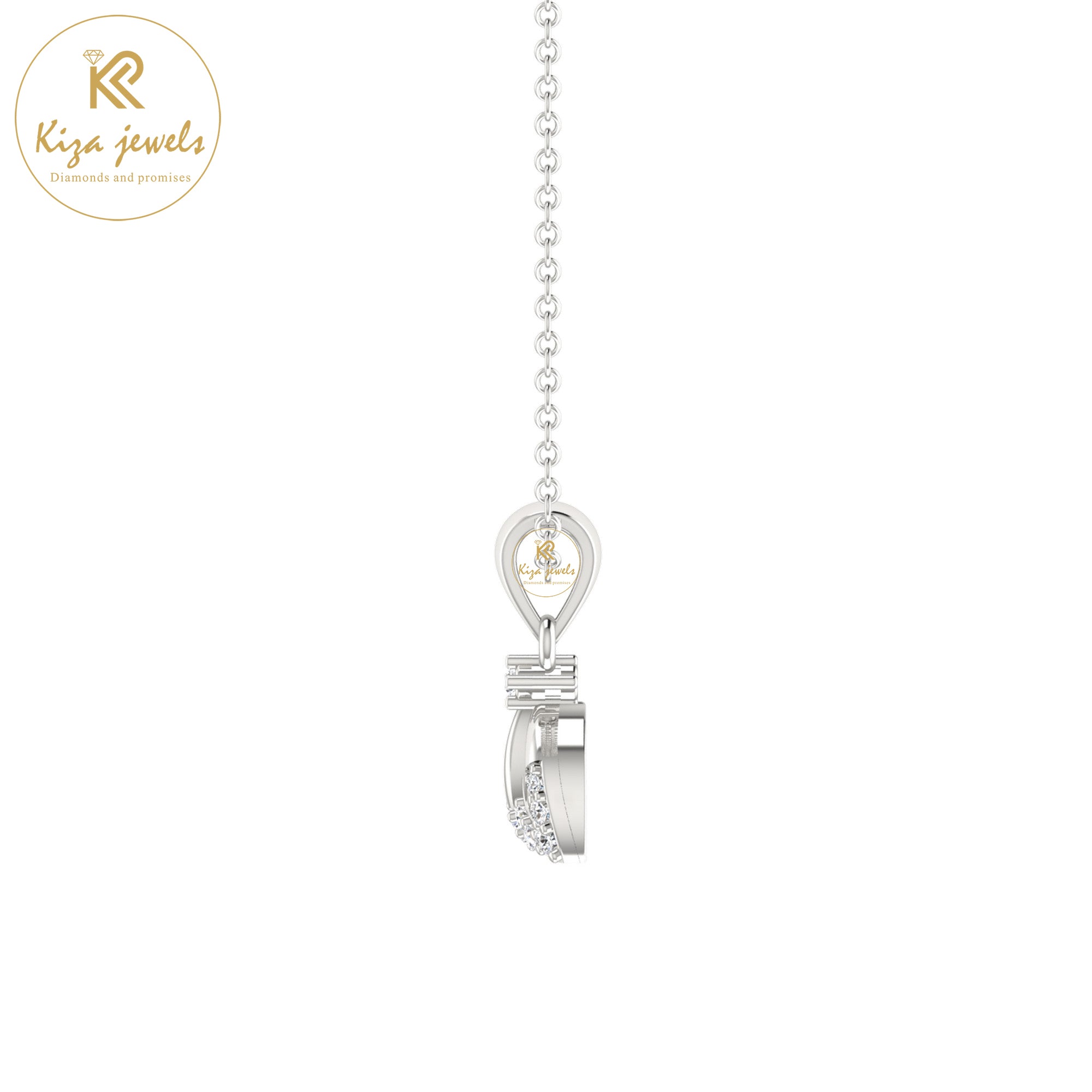 0.07 TDW Round Cut Diamond Custom Pendant With Chain