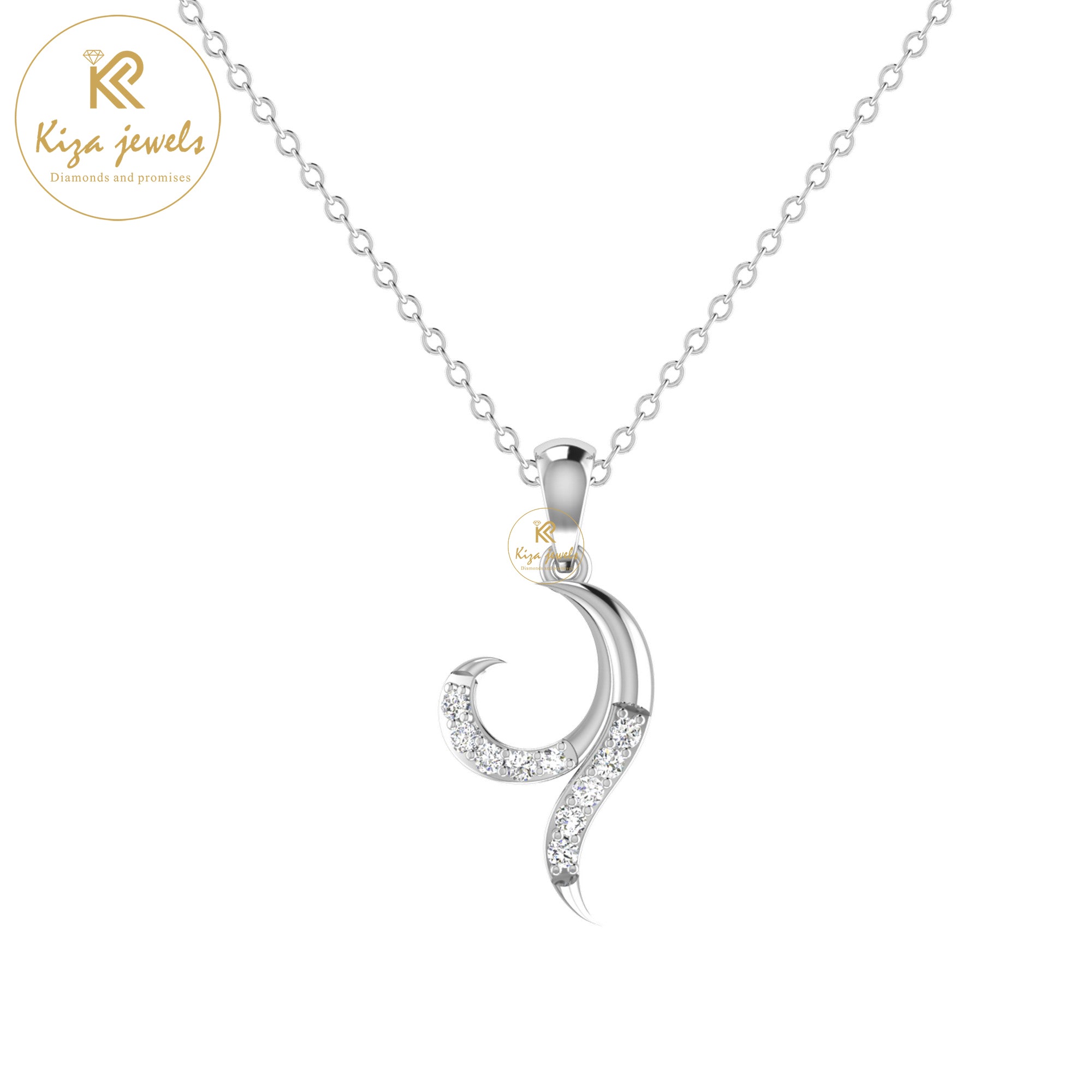0.11 TDW Round Cut Diamond Custom Pendant With Chain
