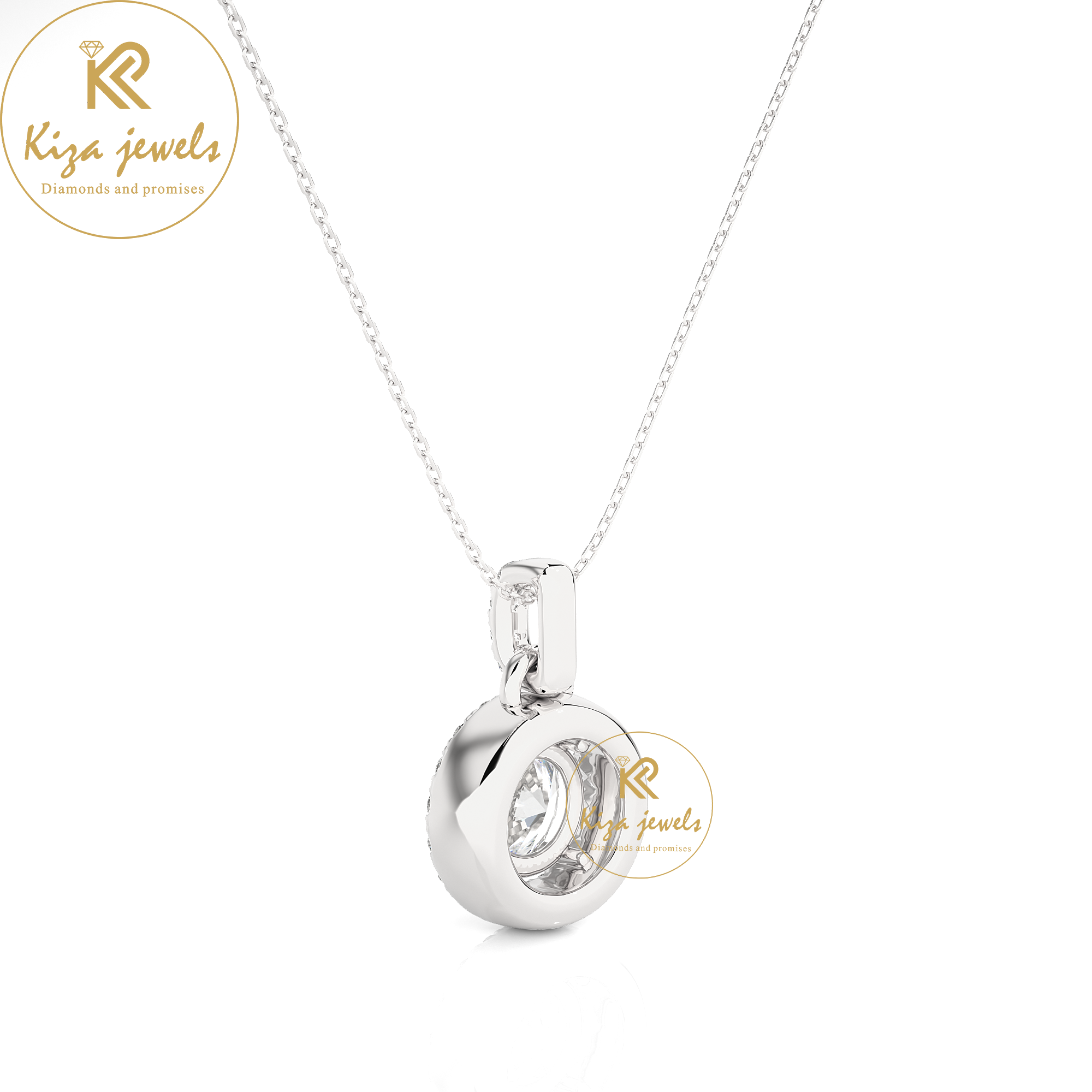 1.52 TDW Round Cut Diamond Custom Pendant With Chain