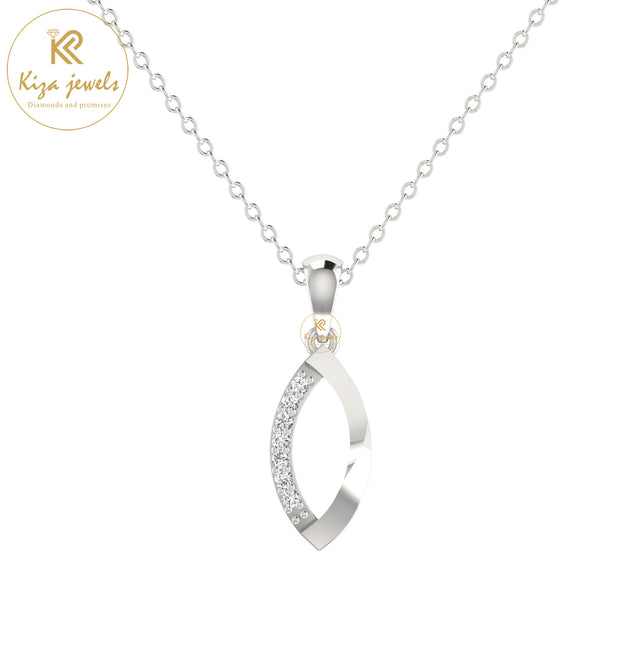 0.063 TDW Round Cut Diamond Custom Pendant With Chain