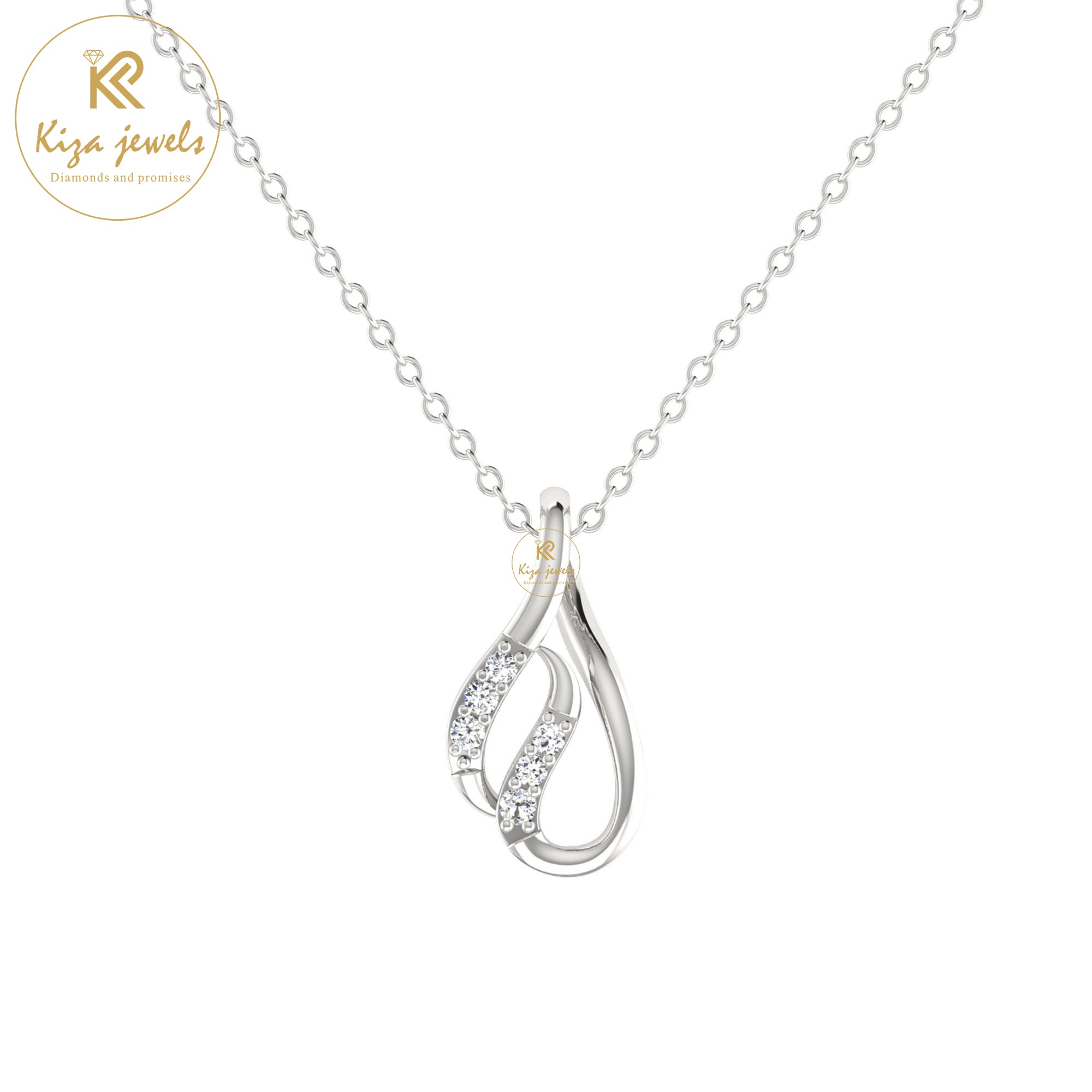 0.06 TDW Round Cut Diamond Custom Pendant with Chain