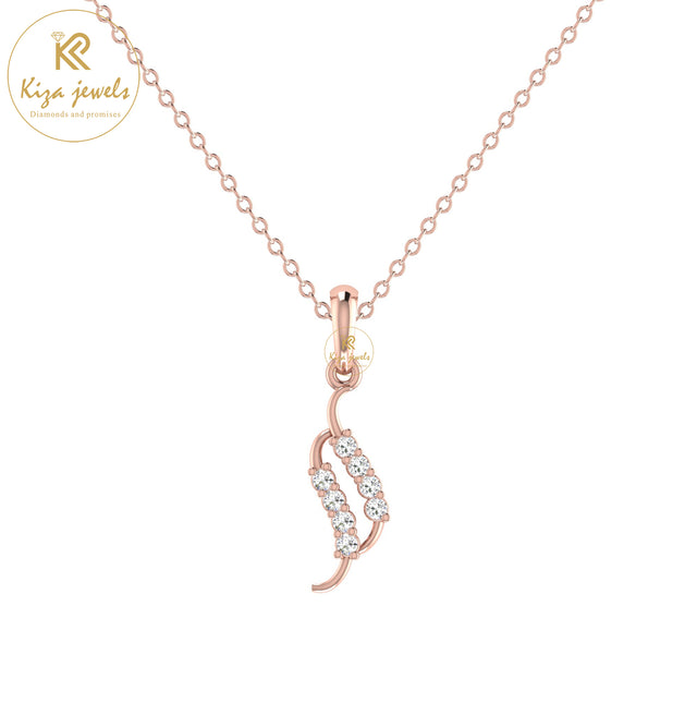 0.10 TDW Round Cut Diamond Custom Pendant With Chain