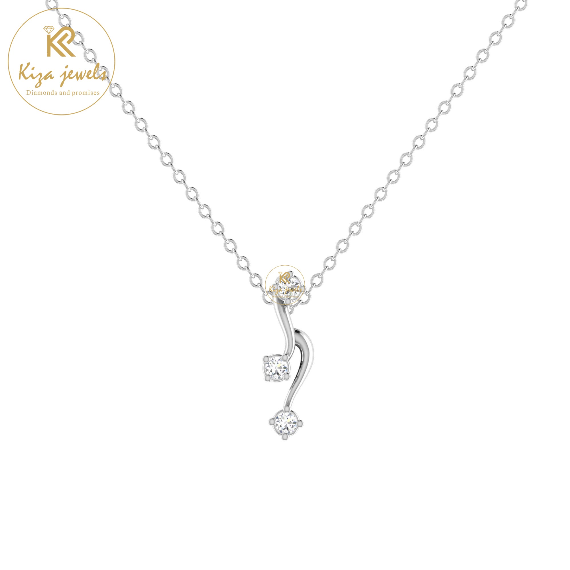 0.06 TDW Round Cut Diamond Custom Pendant With Chain