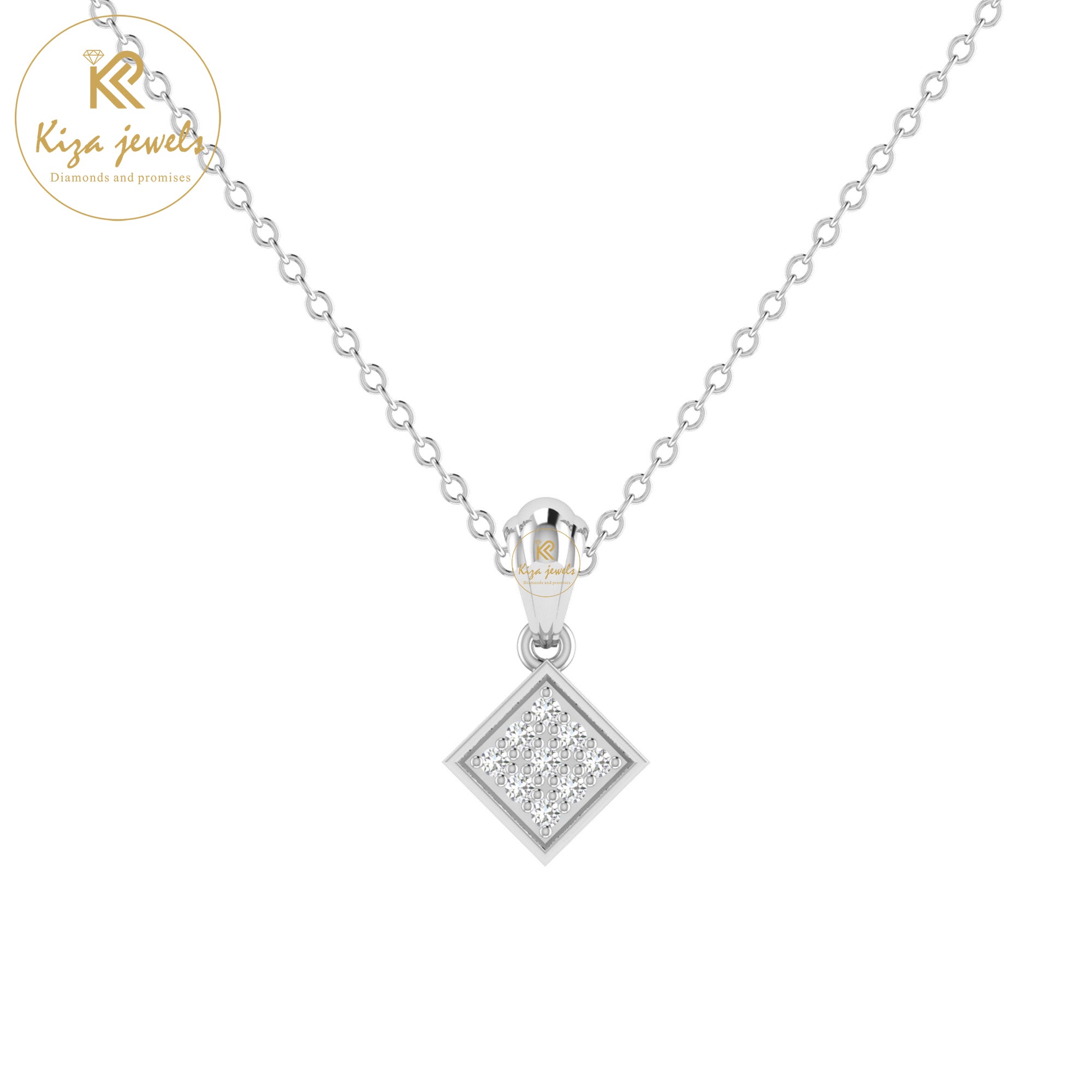0.06 TDW Round Cut Diamond Custom Pendant With Chain