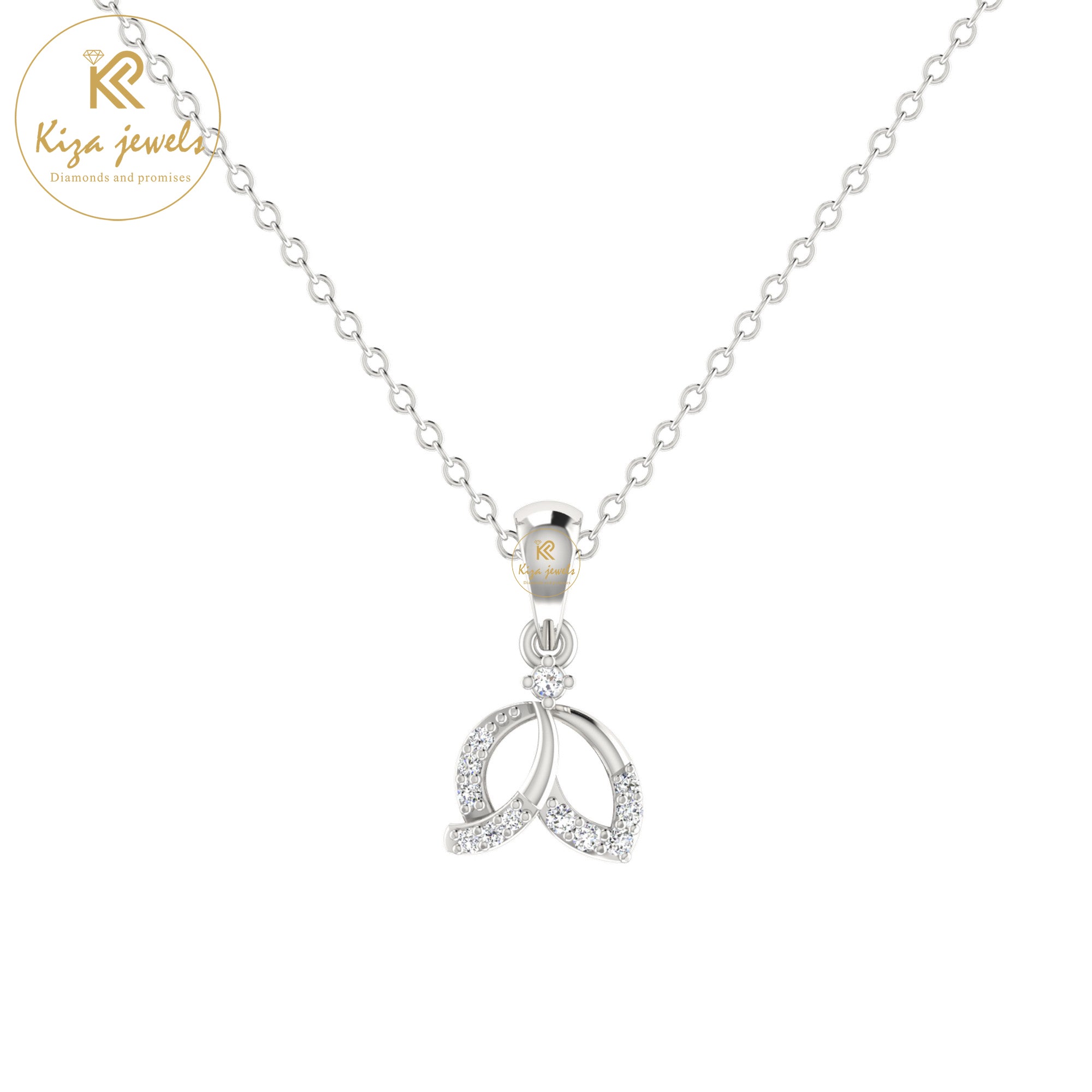 0.07 TDW Round Cut Diamond Custom Pendant With Chain