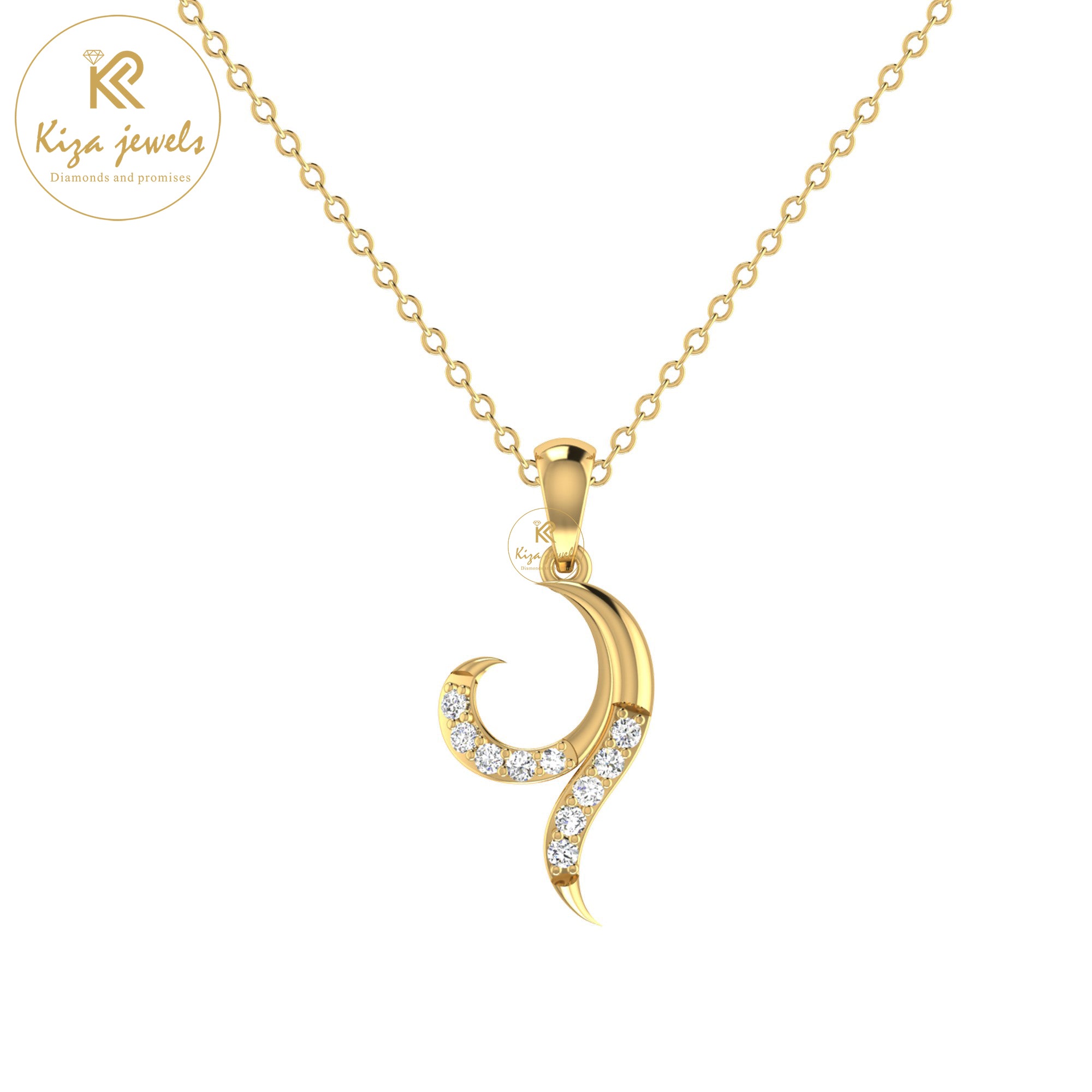 0.11 TDW Round Cut Diamond Custom Pendant With Chain