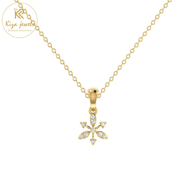 0.07 TDW Round Cut Diamond Custom Pendant With Chain