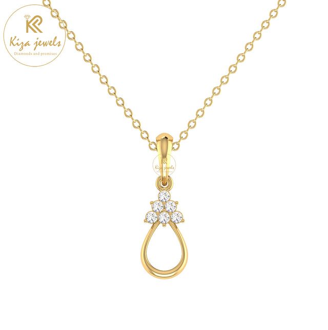 0.08 TDW Round Cut Diamond Custom Pendant With Chain