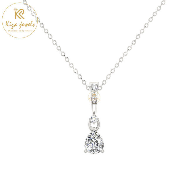 0.66 TDW Round & Pear Cut Diamond Custom Pendant with Chain