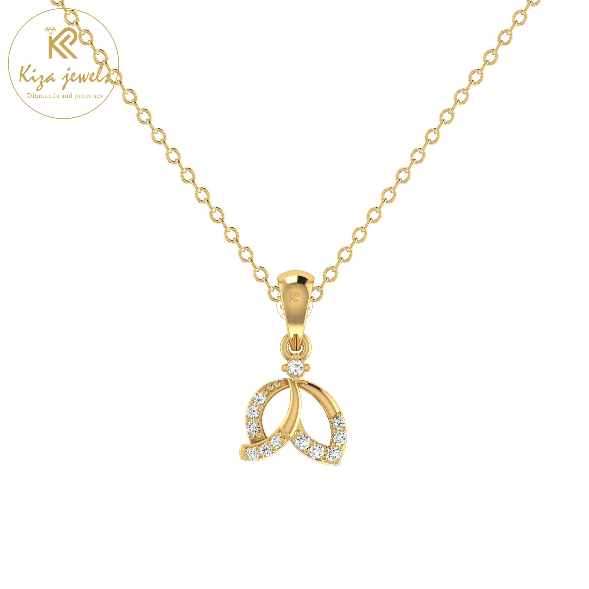 0.07 TDW Round Cut Diamond Custom Pendant With Chain