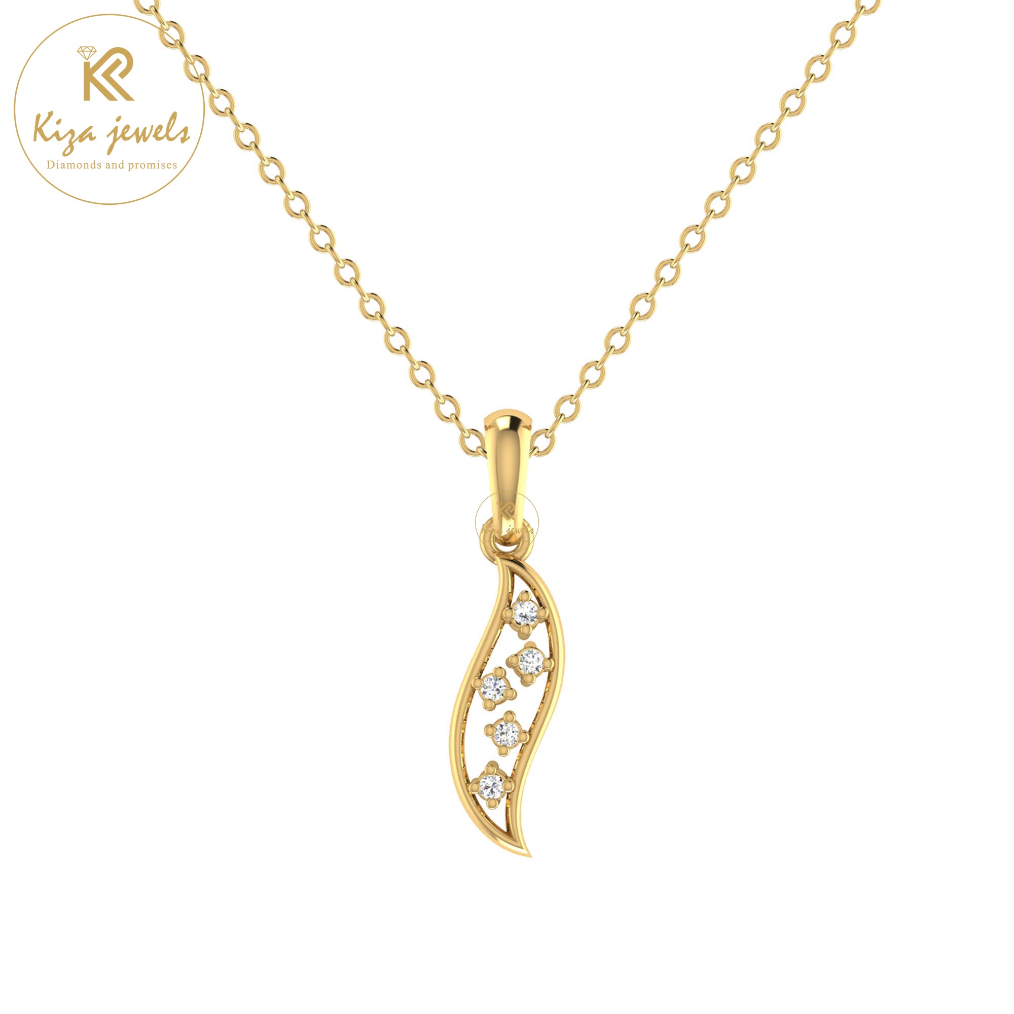 0.029 TDW Round Cut Diamond Custom Pendant with Chain