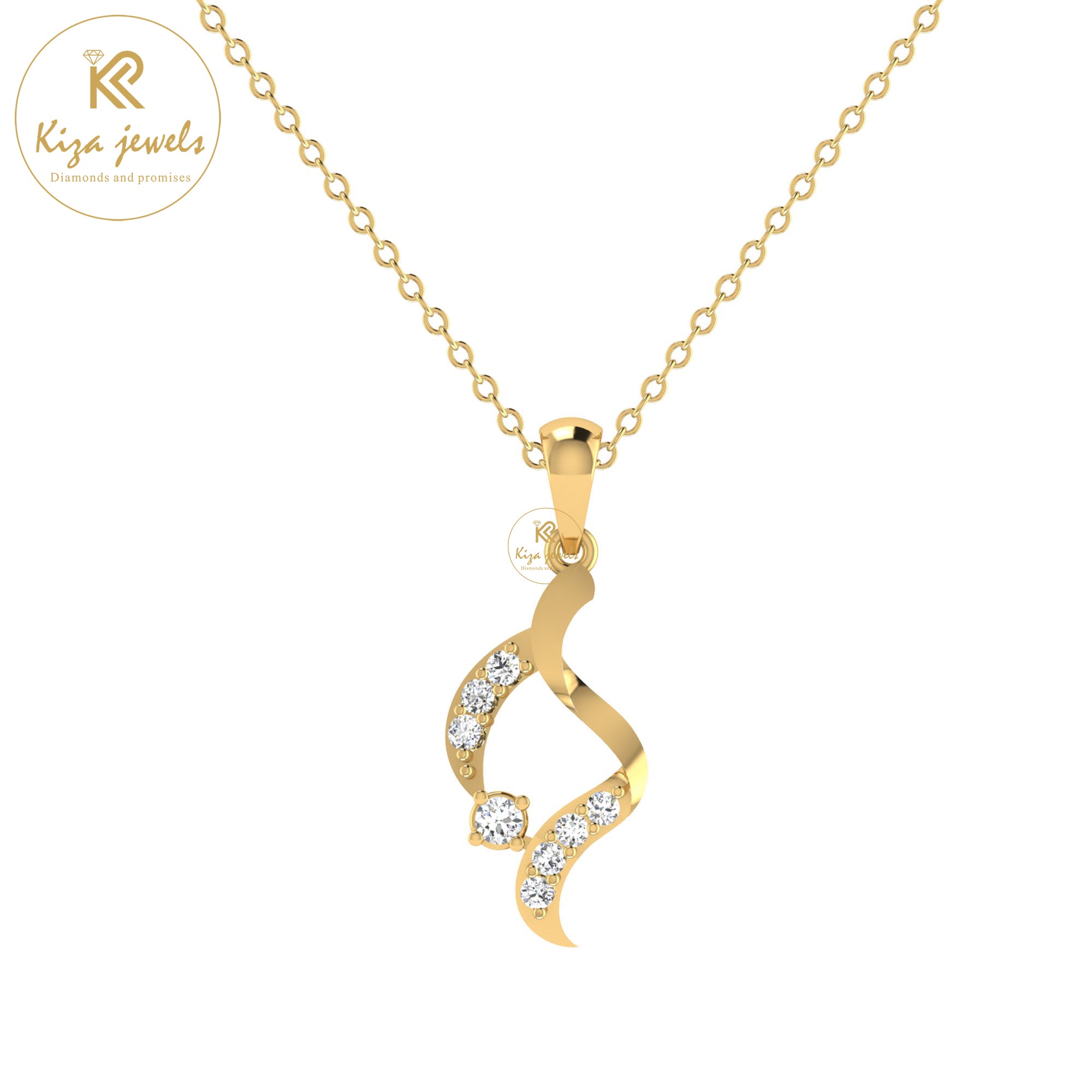 0.13 TDW Round Cut Diamond Custom Pendant With Chain