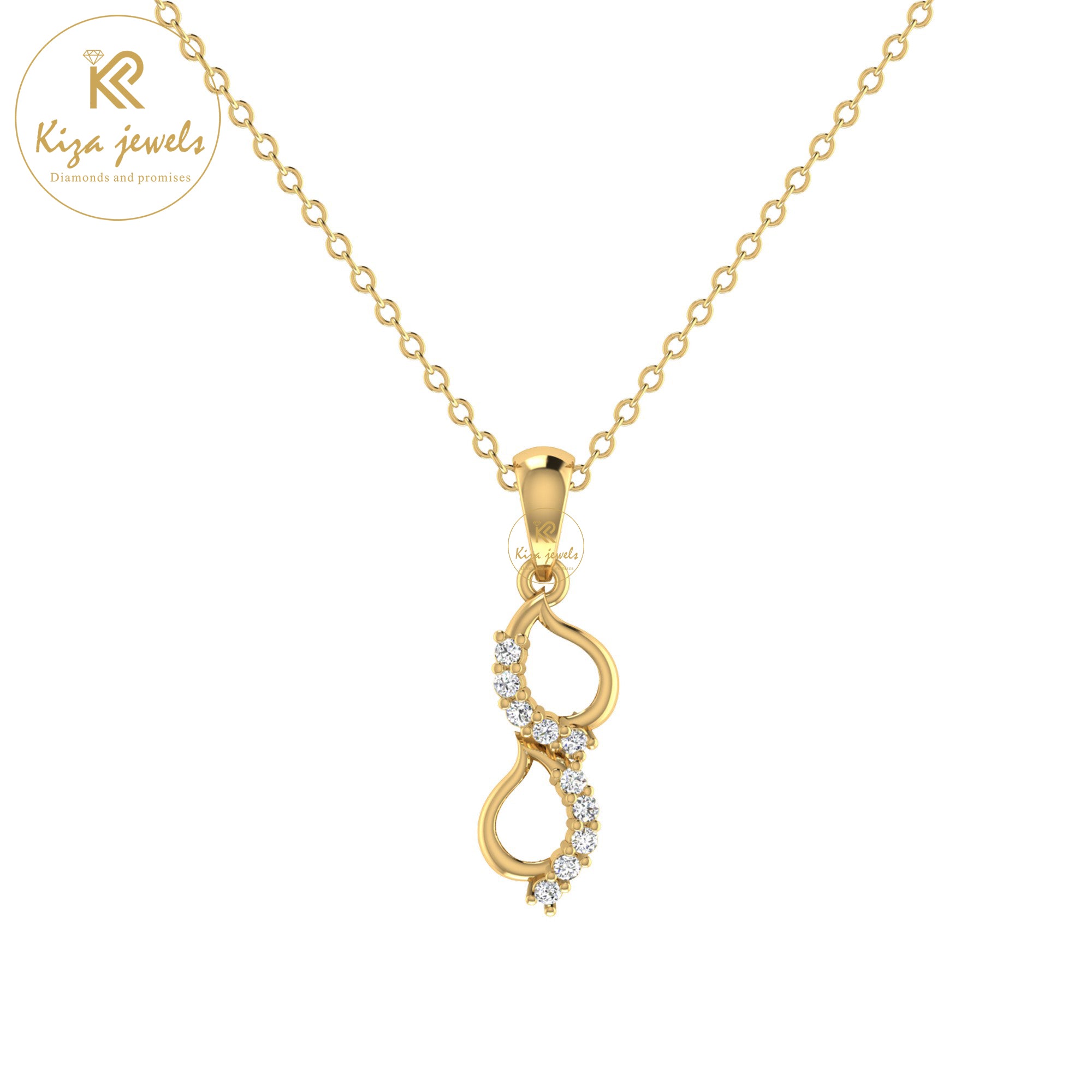 0.07 TDW Round Cut Diamond Custom Pendant With Chain