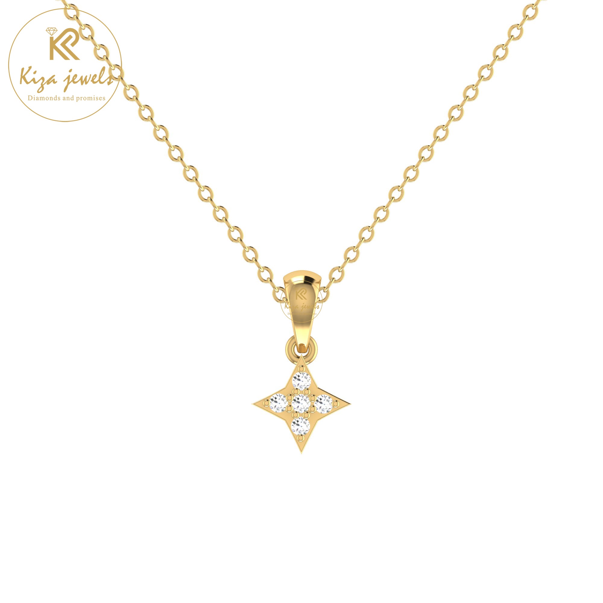 0.08 TDW Round Cut Diamond Custom Pendant With Chain