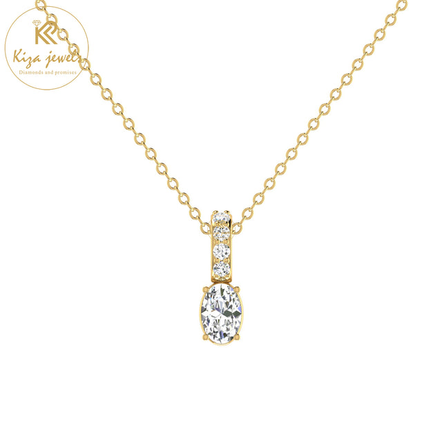 0.46 TDW Round & Oval Cut Diamond Custom Pendant with Chain