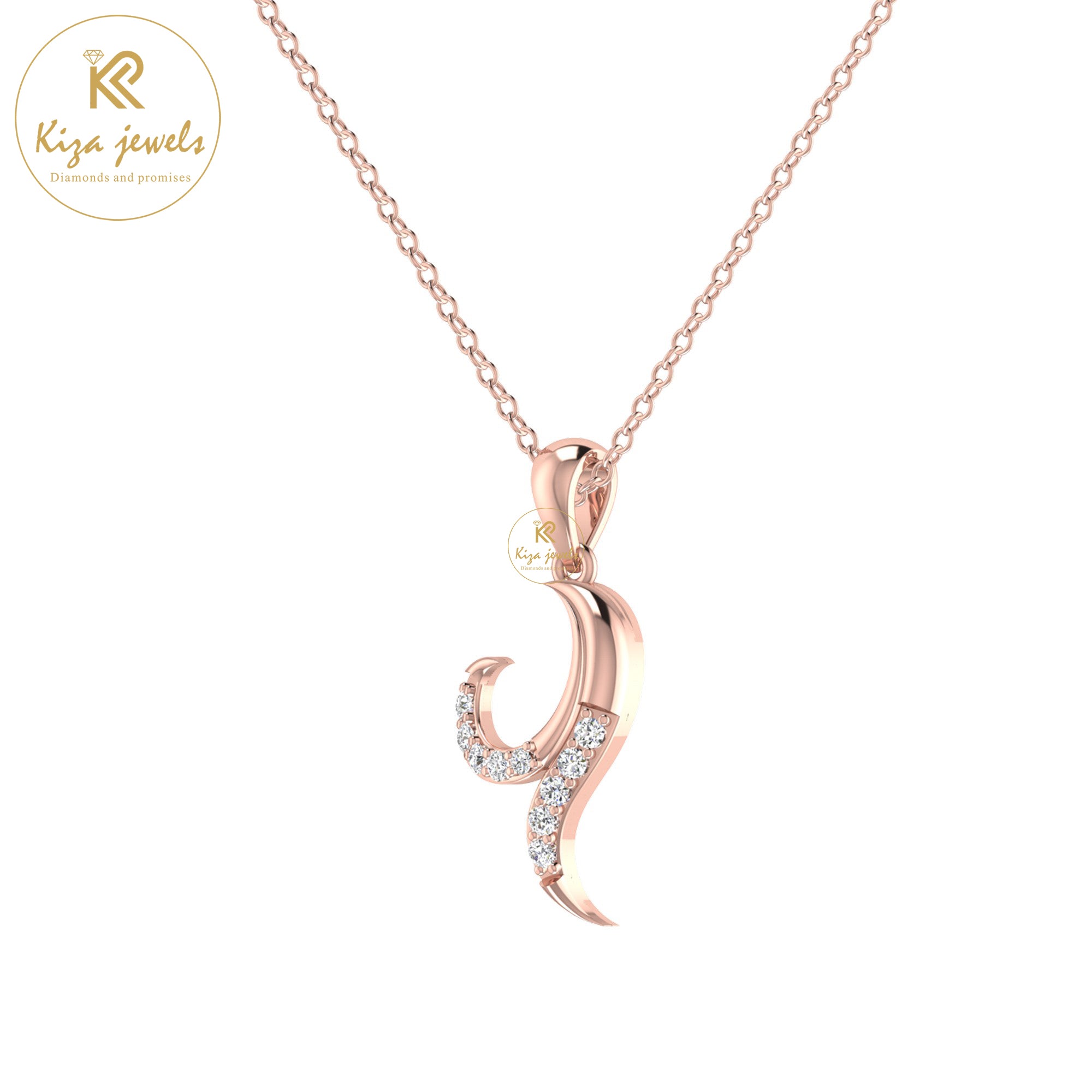 0.11 TDW Round Cut Diamond Custom Pendant With Chain