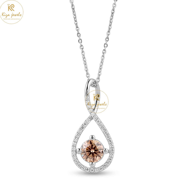 1.23 TDW Round Cut Diamond Custom Pendant With Chain