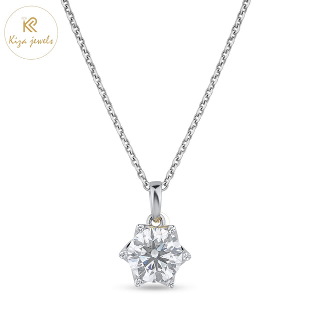 3.06 TDW Round Cut Diamond Custom Pendant with Chain