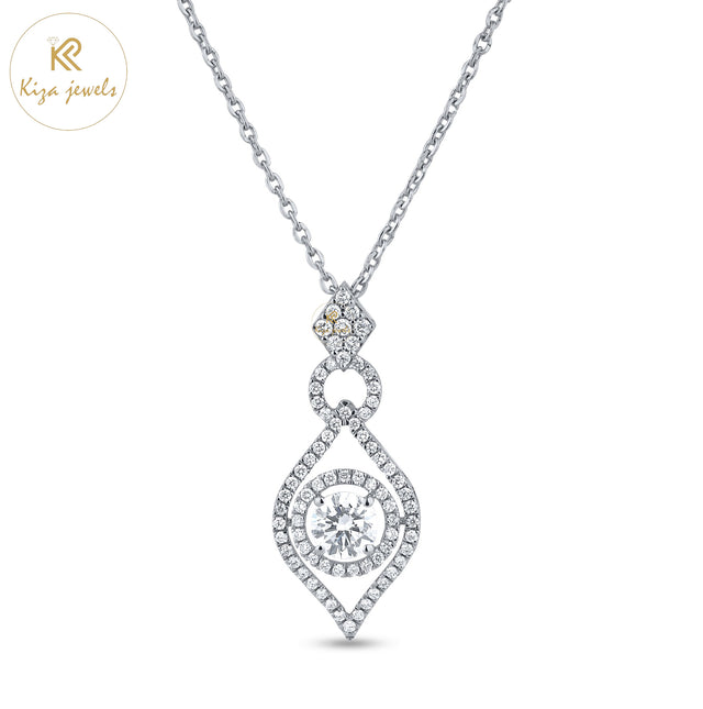 1.13 TDW Round Cut Diamond Pendant With Chain