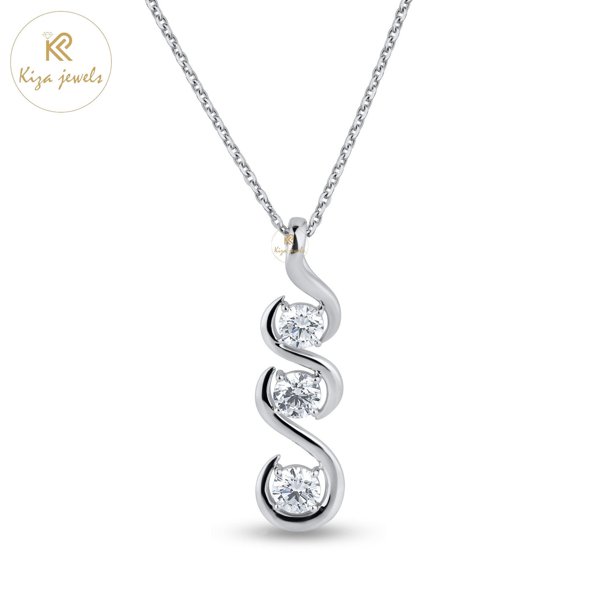 2.00 TDW Round Cut Diamond Pendant With Chain