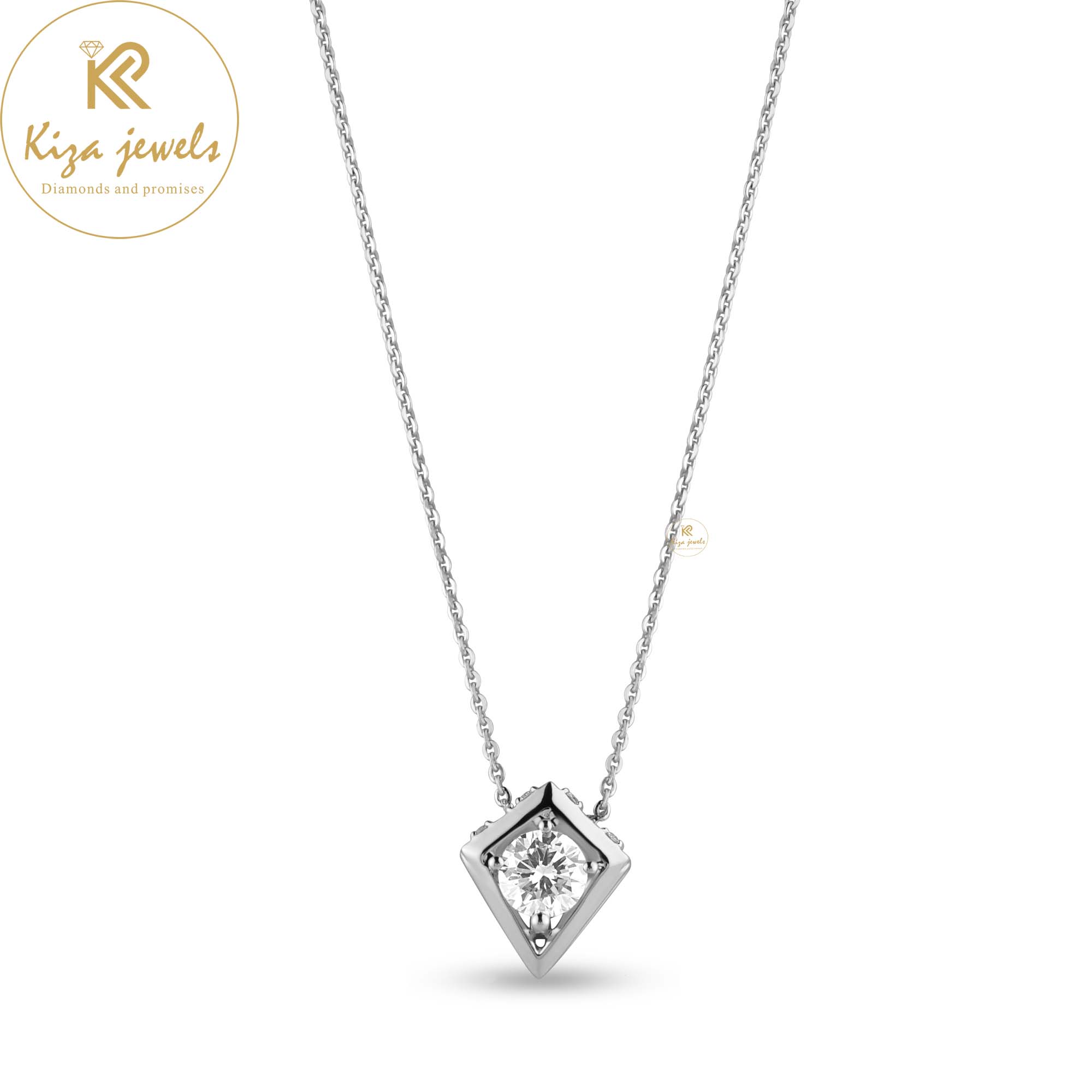 0.72 TDW Round Cut Diamond Custom Pendant With Chain