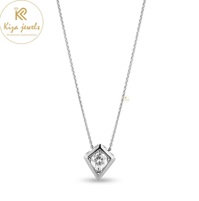 0.72 TDW Round Cut Diamond Custom Pendant With Chain