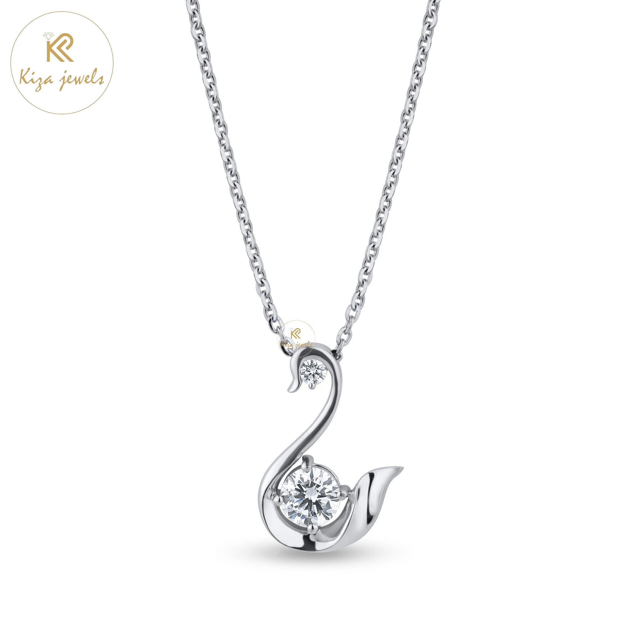 0.76 TDW Round Cut Diamond Pendant With Chain