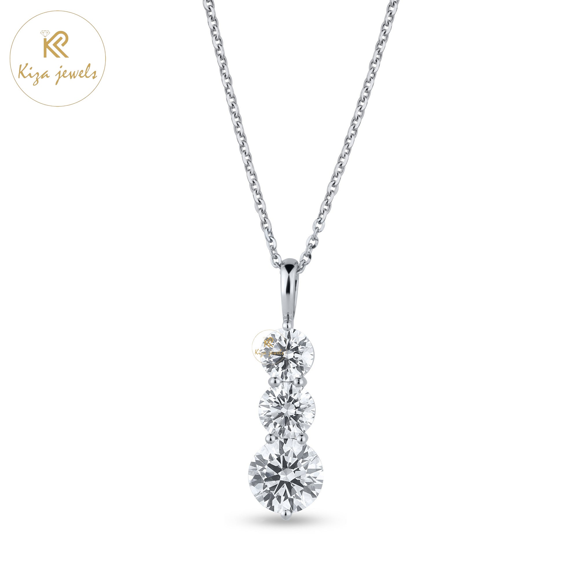 5.60 TDW Round Cut Diamond Pendant With Chain