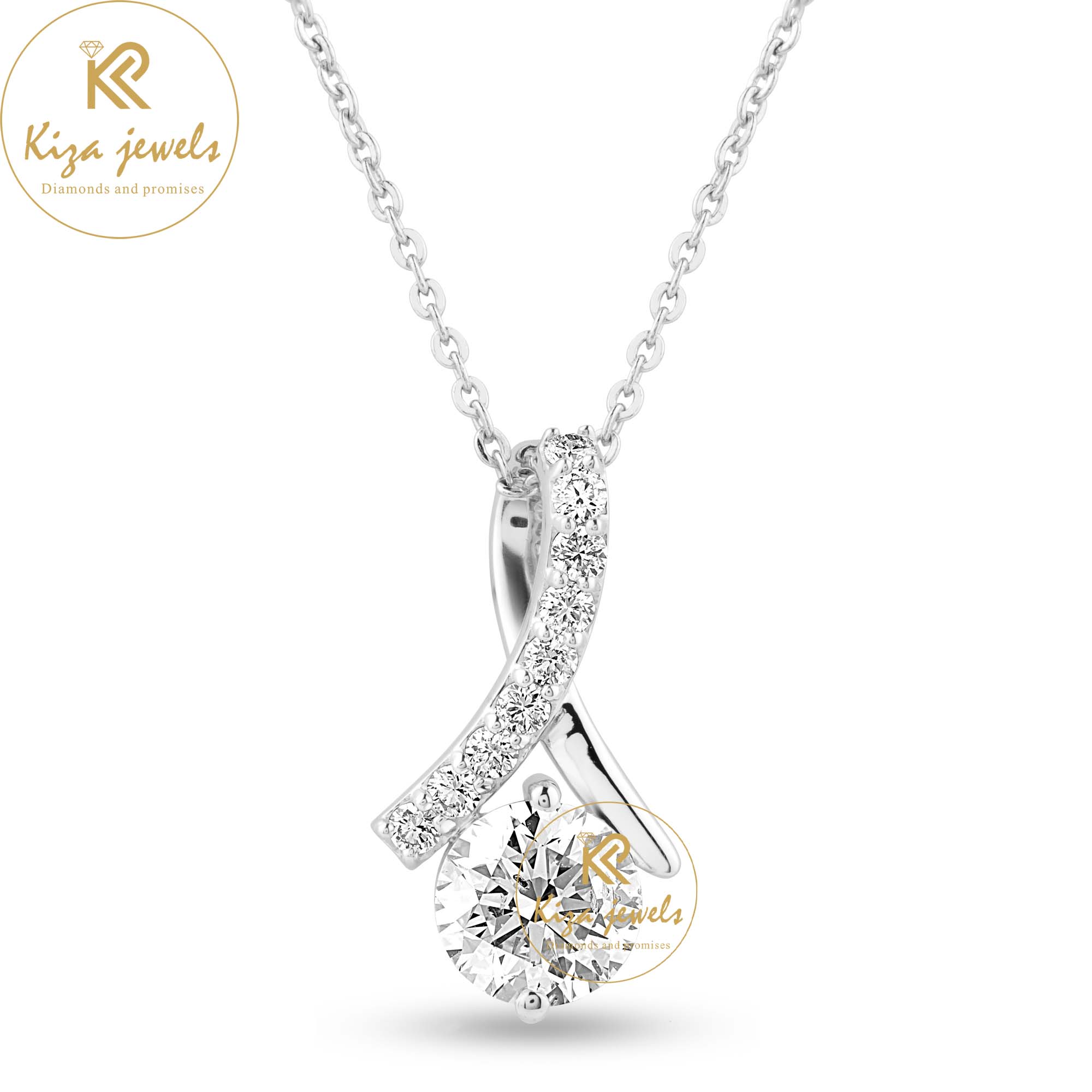 1.58 TDW Round Cut Diamond Custom Pendant with chain