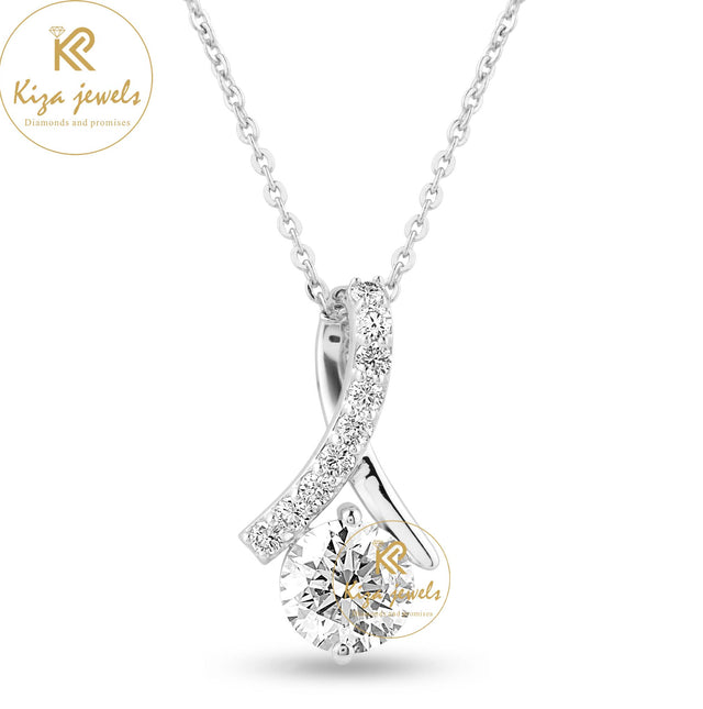 1.58 TDW Round Cut Diamond Custom Pendant with chain