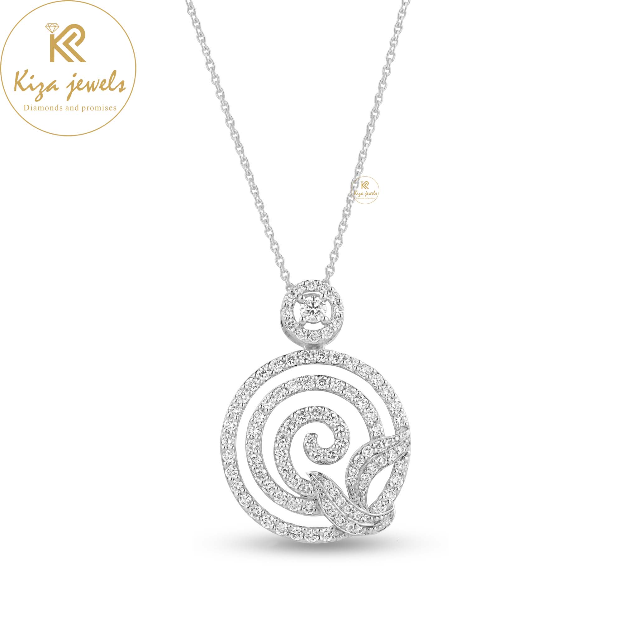 1.135 TDW Round Cut Diamond Custom Pendant