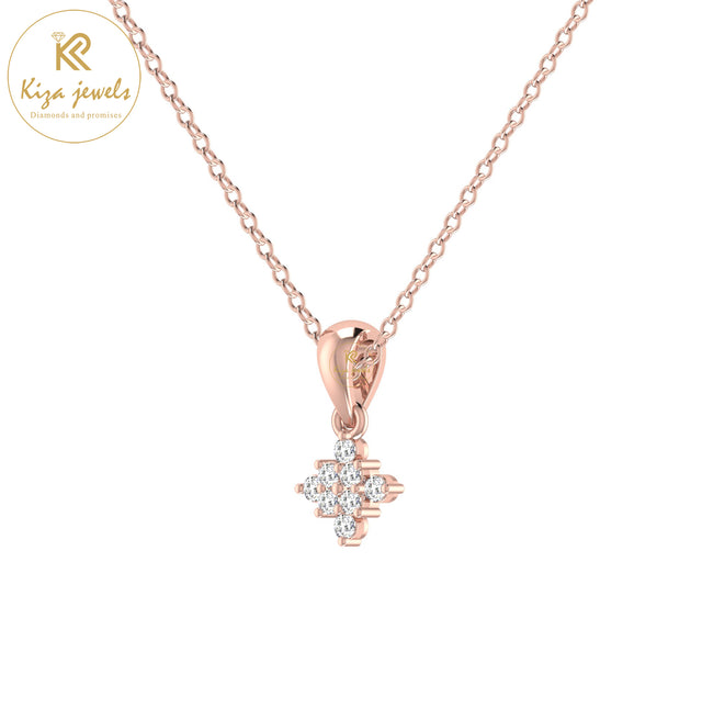 0.07 TDW Round Cut Diamond Custom Pendant with Chain