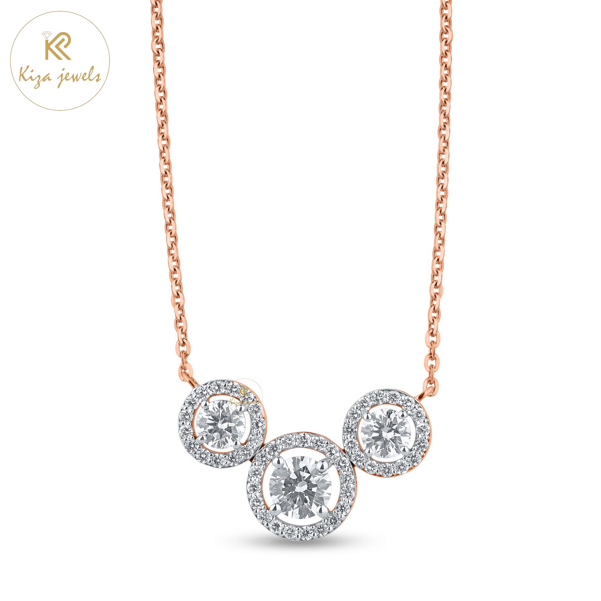 1.72 TDW Round Cut Diamond Pendant With Chain