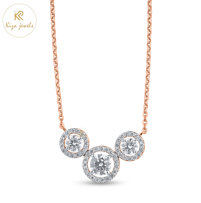 1.72 TDW Round Cut Diamond Pendant With Chain