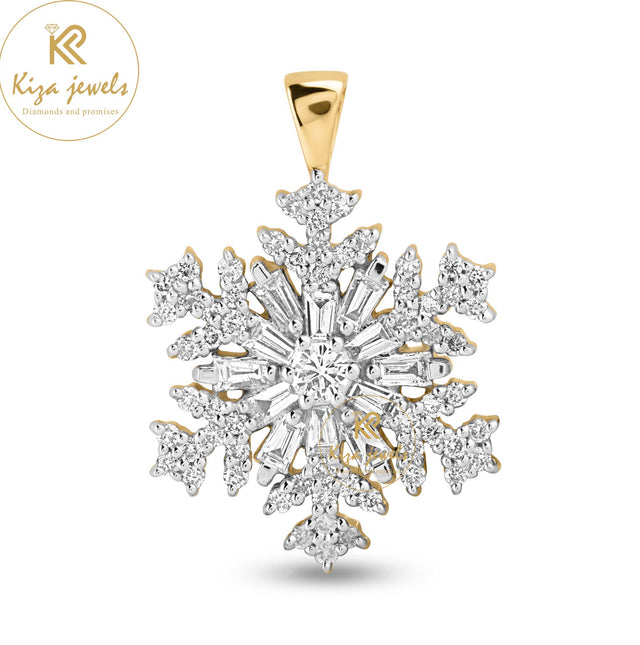 0.73 TDW Baguette & Round Cut Snowflake Diamond Custom Pendant