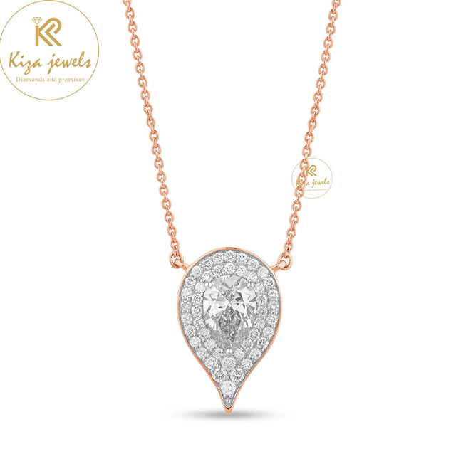 3.384 TDW Round & Pear Cut Diamond Custom Pendant With Chain