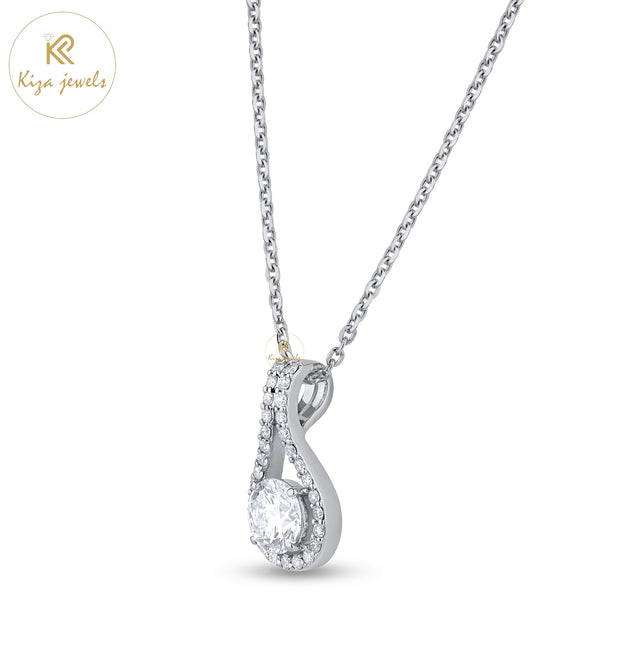 1.54 TDW Round Cut Diamond Pendant With Chain