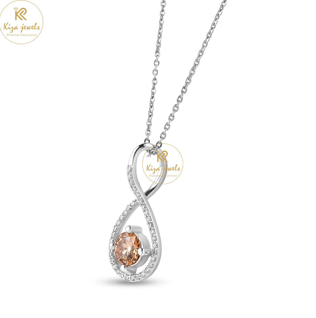 1.23 TDW Round Cut Diamond Custom Pendant With Chain