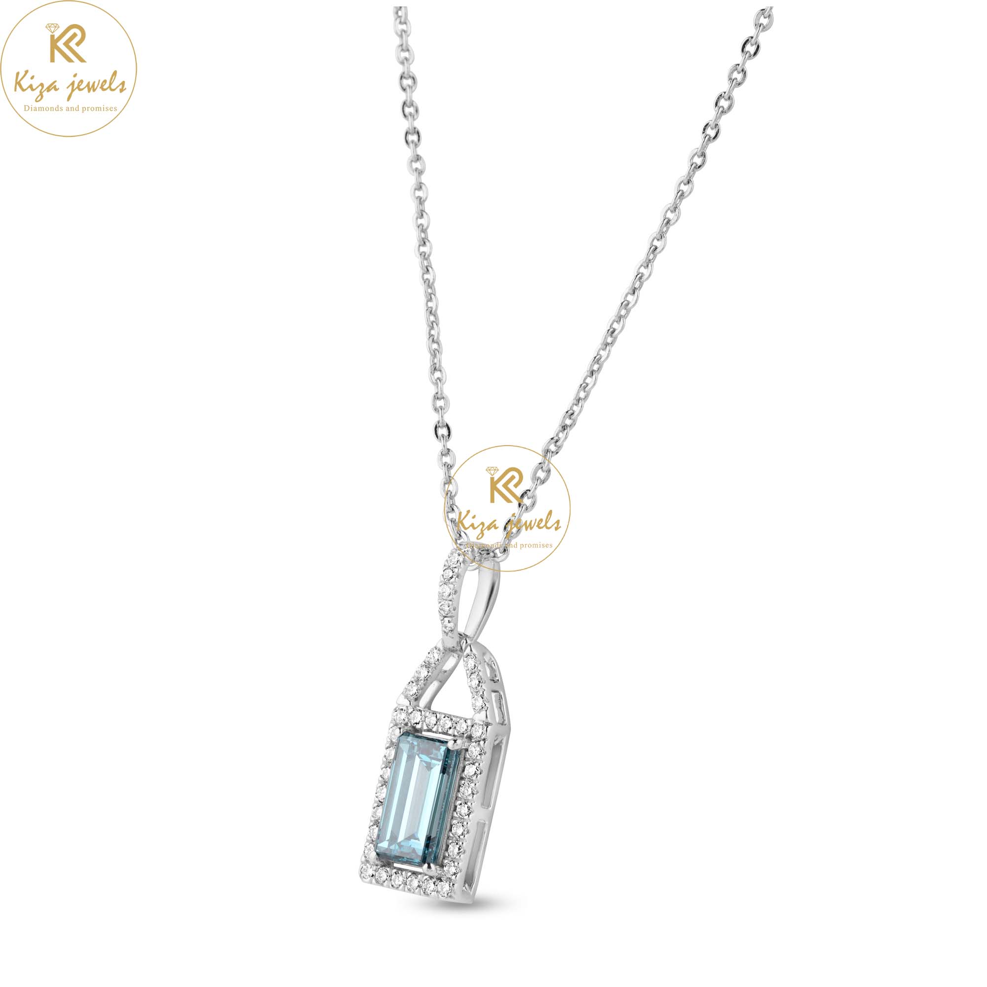 1.27 TDW F.B. Baguette & Round Cut Diamond Custom Pendant With Chain