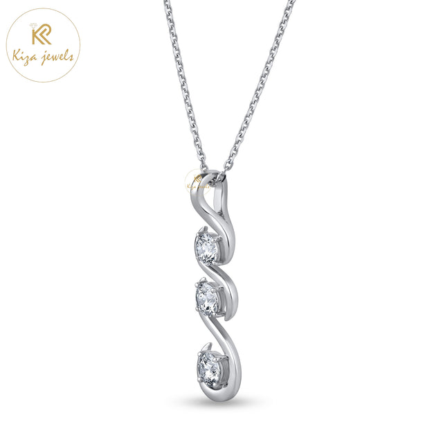 2.00 TDW Round Cut Diamond Pendant With Chain