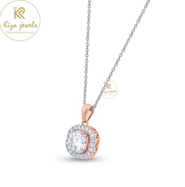 1.72 TDW Round Brilliant Cut Diamond Pendant With Chain