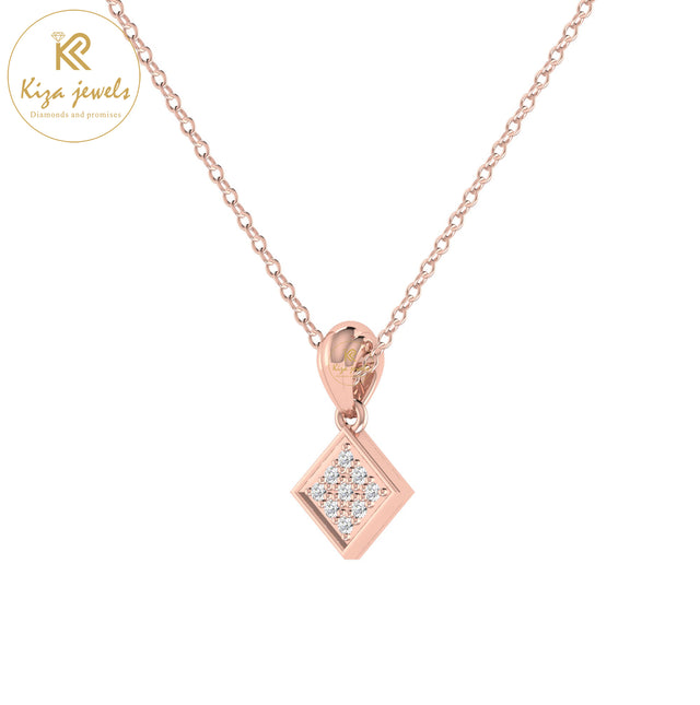 0.06 TDW Round Cut Diamond Custom Pendant With Chain