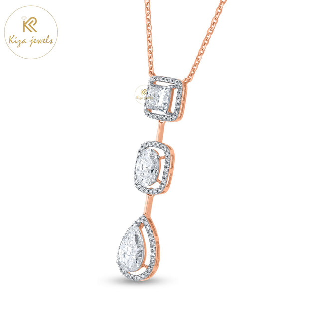 4.39 TDW Round Cut Diamond Pendant With Chain