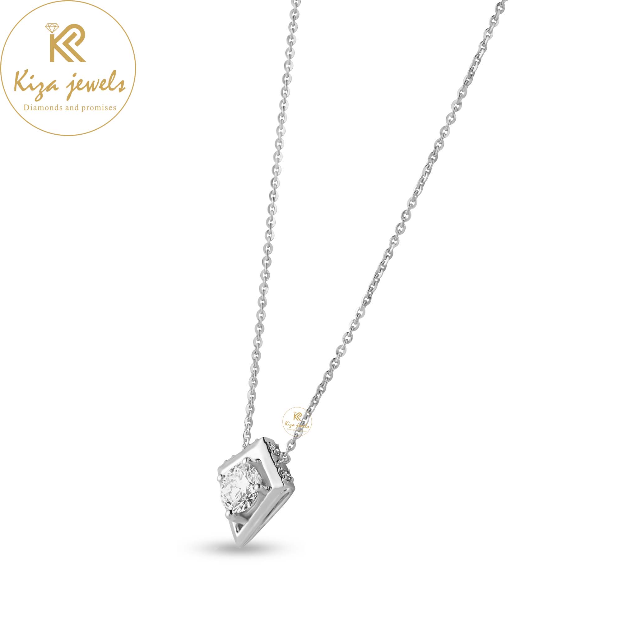 0.72 TDW Round Cut Diamond Custom Pendant With Chain