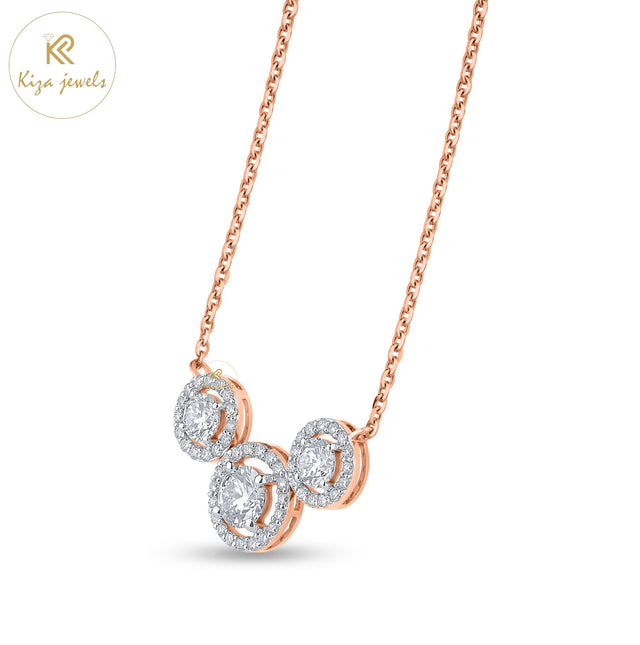 1.72 TDW Round Cut Diamond Pendant With Chain