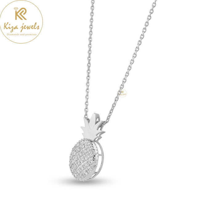 0.43 TDW Round Cut Diamond Custom Pendant Pineapple Design