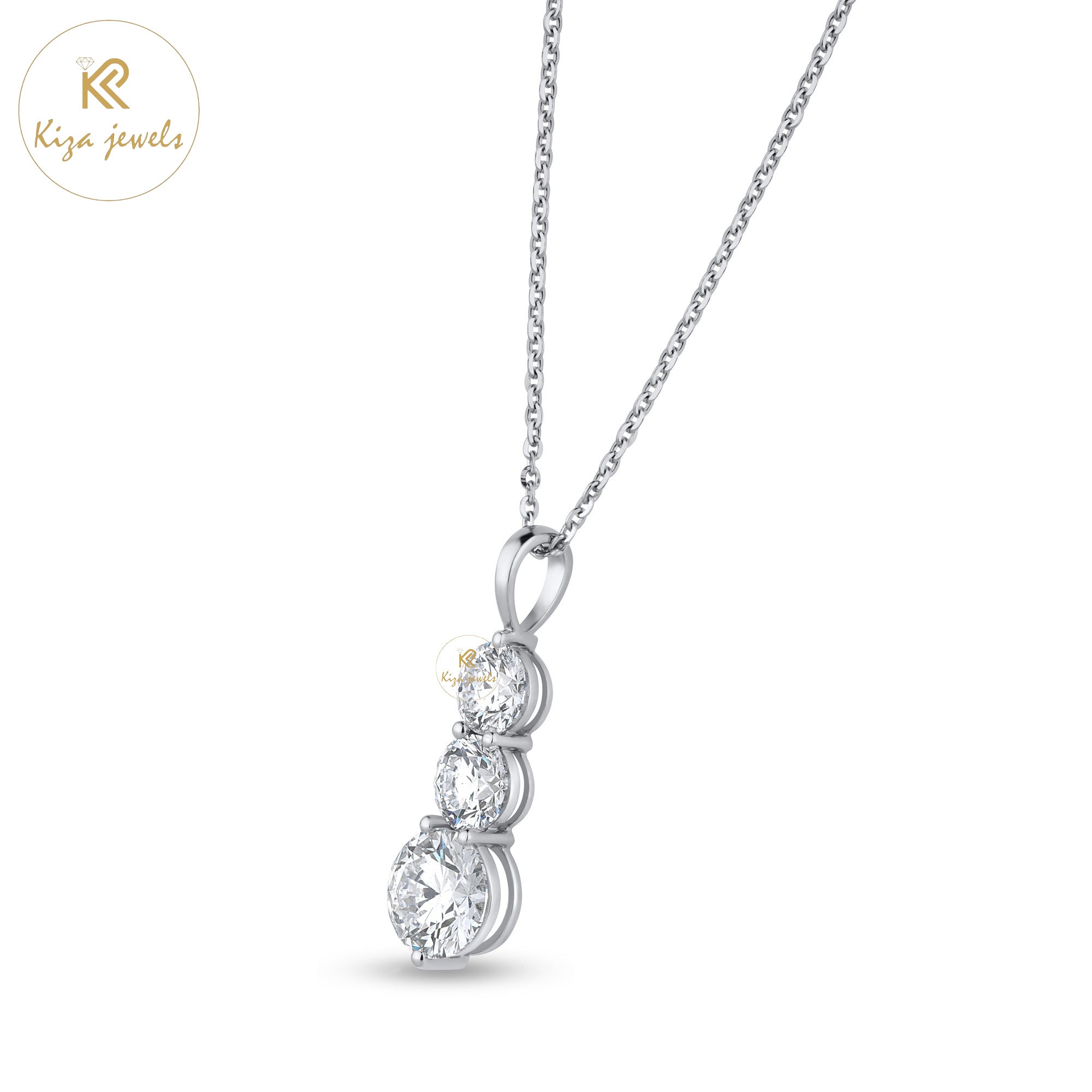 5.60 TDW Round Cut Diamond Pendant With Chain